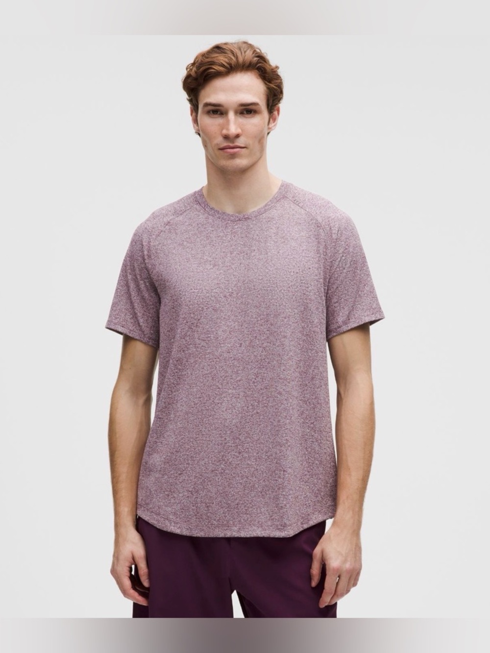 Men's Lululemon License to Train Short-Sleeve Shirt Heathered Plum